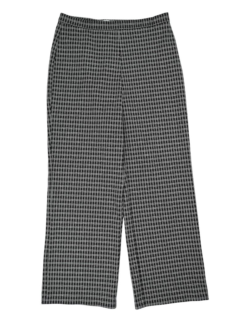 Reformation Windowpane Printed Trousers In Black